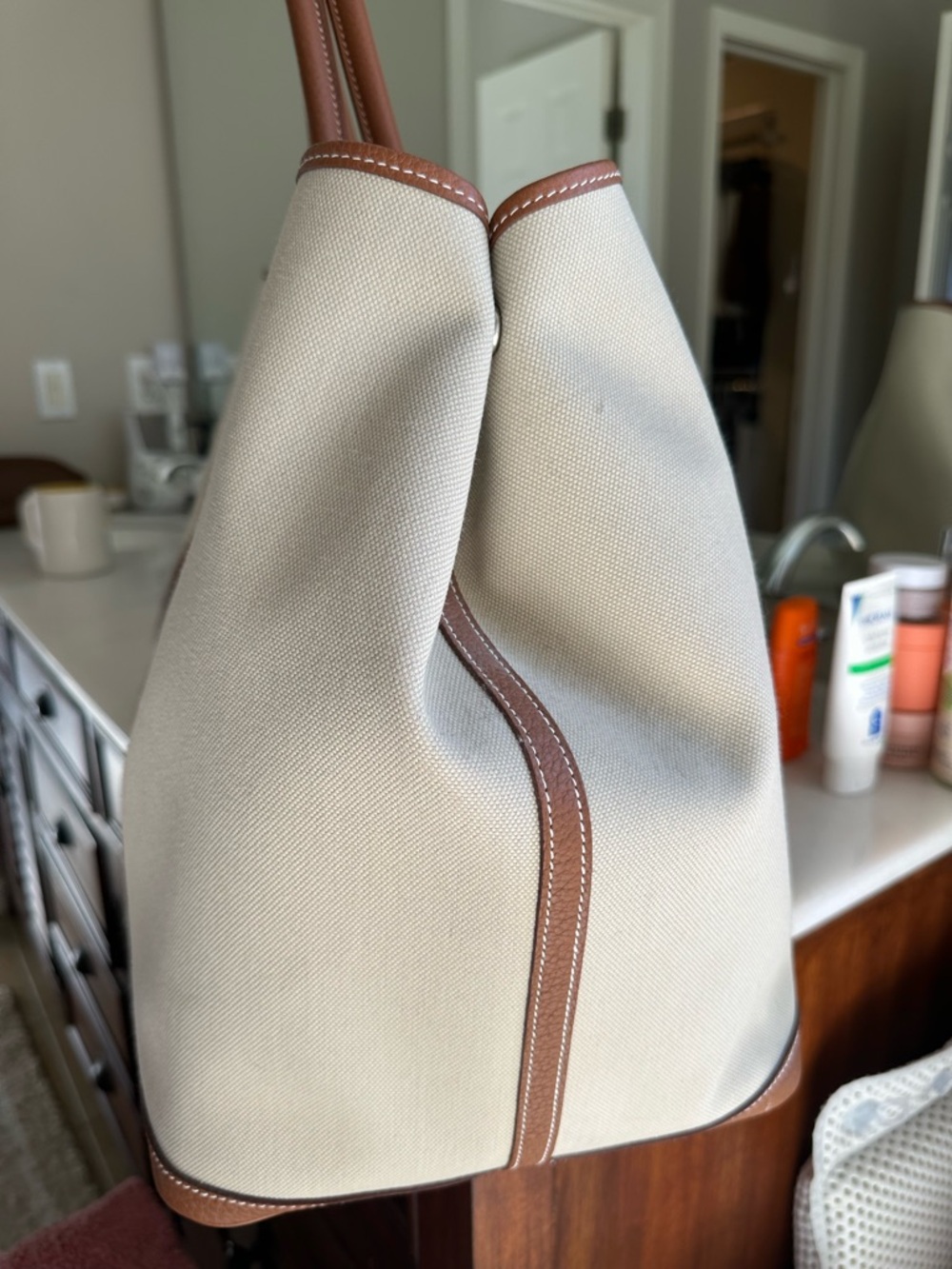 Hermes Garden Party Voyage 49 - Toile & Gold Negonda Palladium Hardware - Picture 17 of 17